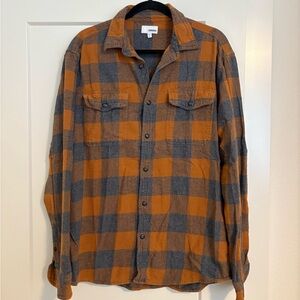 Sonoma Orange and Gray Plaid Shirt